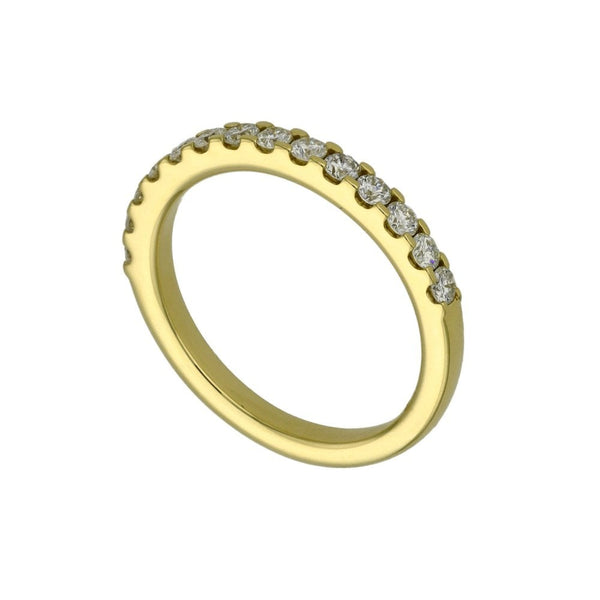 18ct Yellow Gold Diamond Set Wedding Band - 0.50ct - Size M