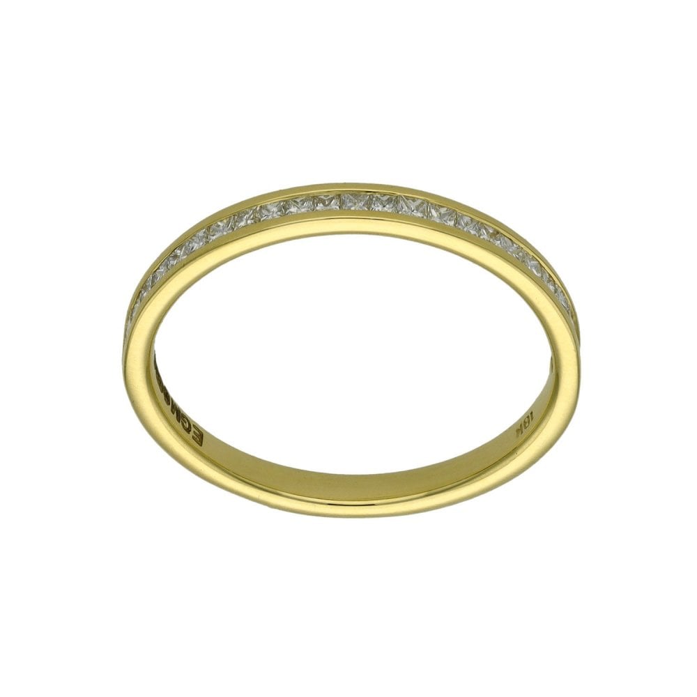 18ct Yellow Gold Diamond Set Wedding Band - 0.25ct - Size M