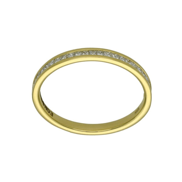 18ct Yellow Gold Diamond Set Wedding Band - 0.25ct - Size M