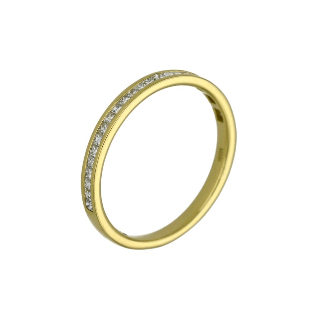 18ct Yellow Gold Diamond Set Wedding Band - 0.25ct - Size M