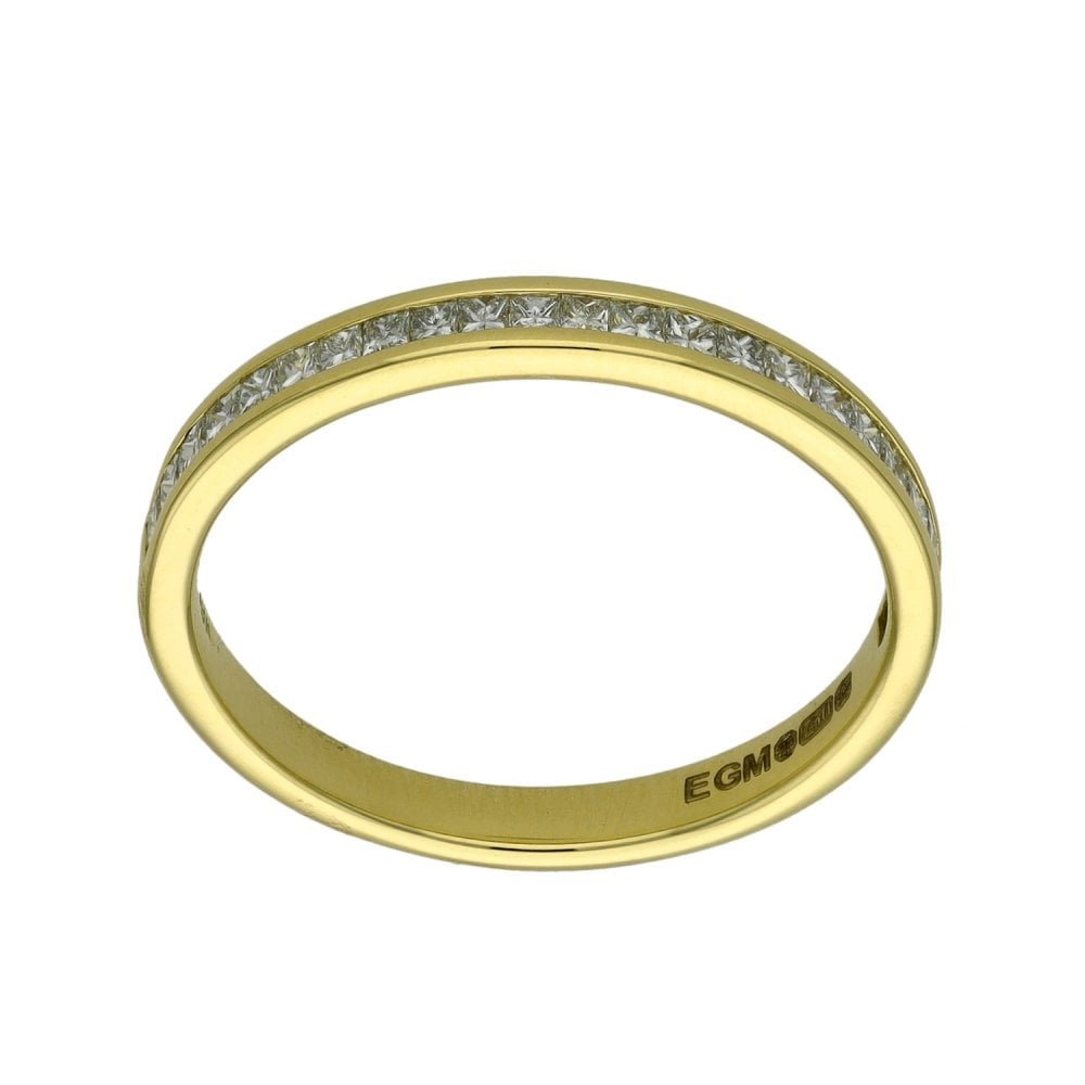 18ct Yellow Gold Diamond Set Wedding Band - 0.33ct - Size M