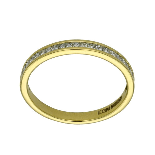18ct Yellow Gold Diamond Set Wedding Band - 0.33ct - Size M