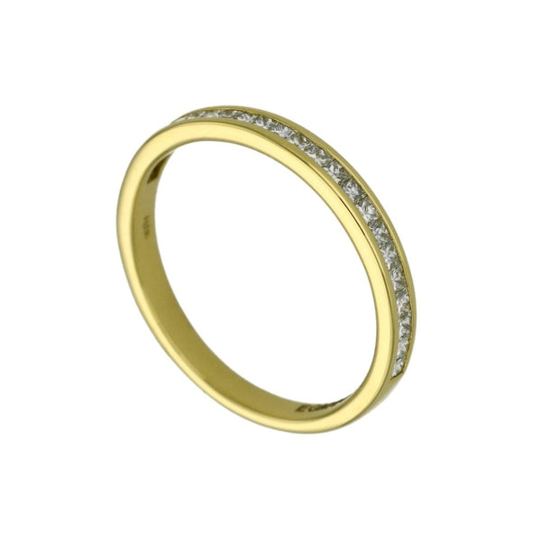 18ct Yellow Gold Diamond Set Wedding Band - 0.33ct - Size M