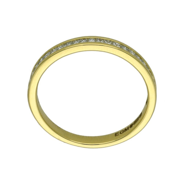 18ct Yellow Gold Diamond Set Wedding Band - 0.33ct - Size M