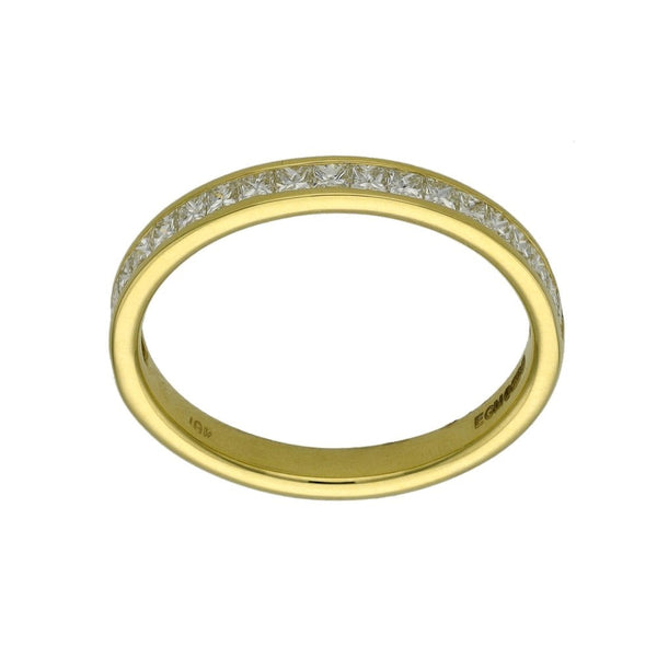 18ct Yellow Gold Diamond Set Wedding Band - 0.50ct - Size M
