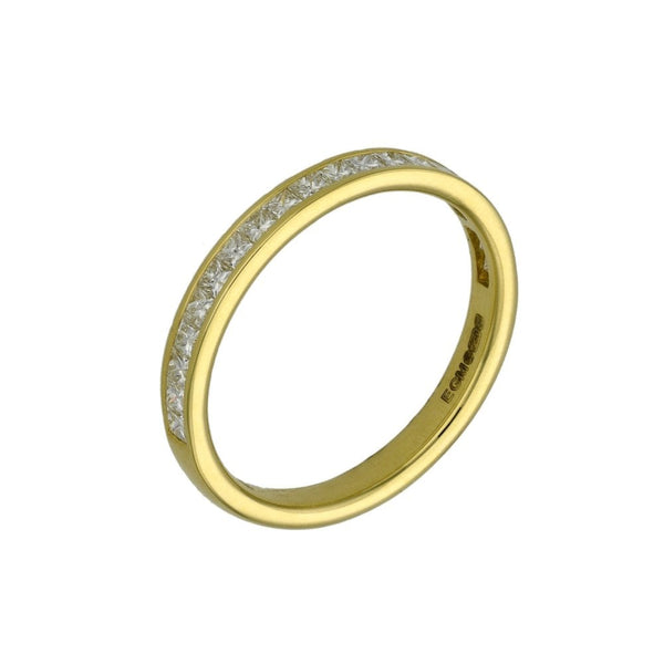 18ct Yellow Gold Diamond Set Wedding Band - 0.50ct - Size M