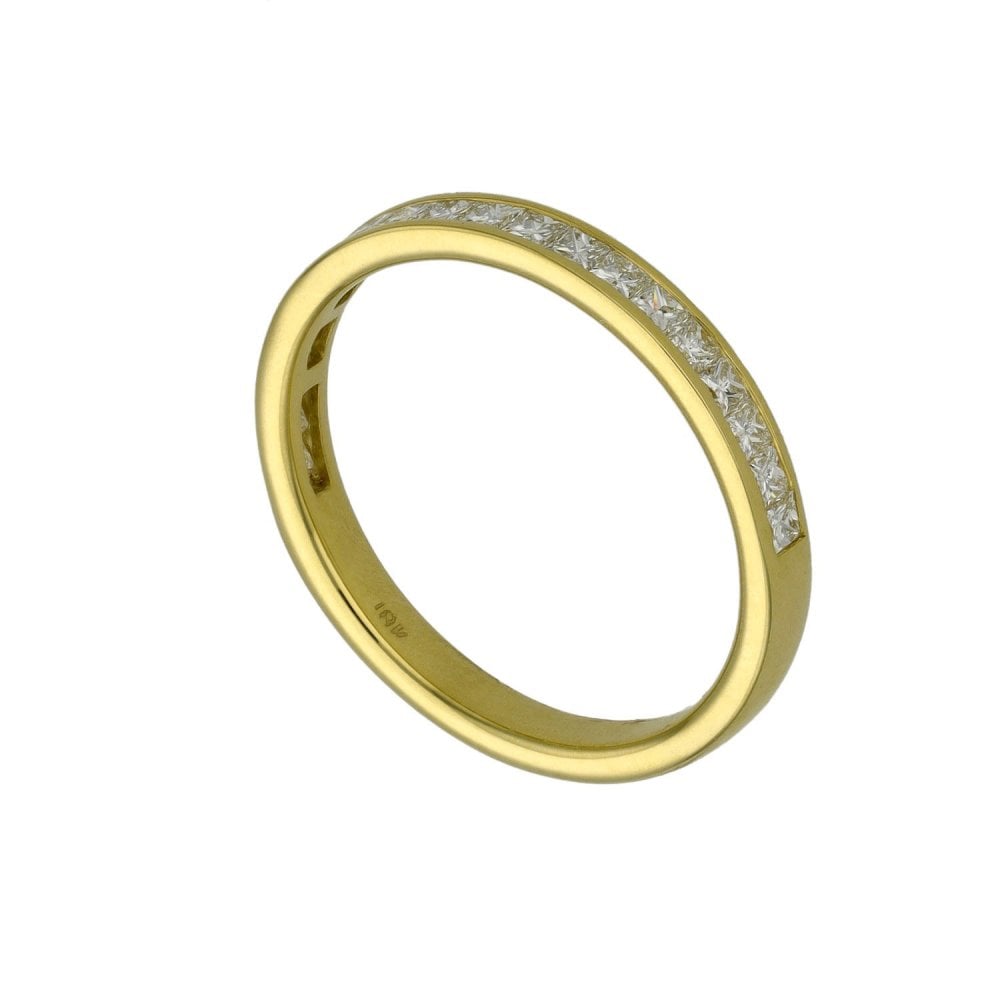 18ct Yellow Gold Diamond Set Wedding Band - 0.50ct - Size M