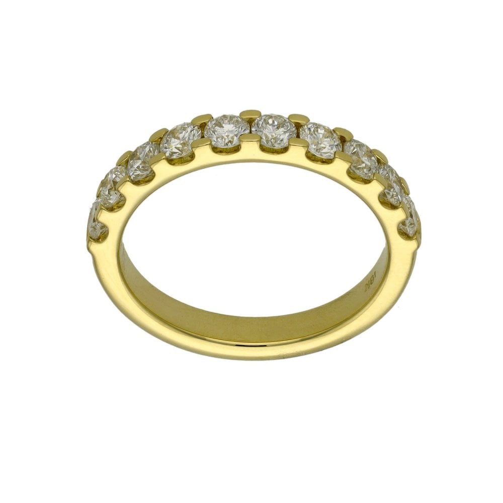 18ct Yellow Gold Diamond Set Wedding Band - 1.00ct - Size M