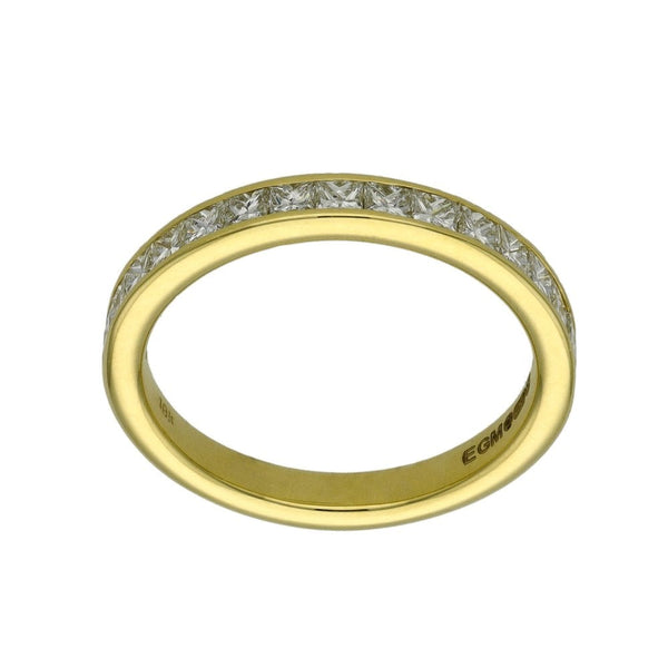 18ct Yellow Gold Diamond Set Wedding Ring - 0.75ct - Size M