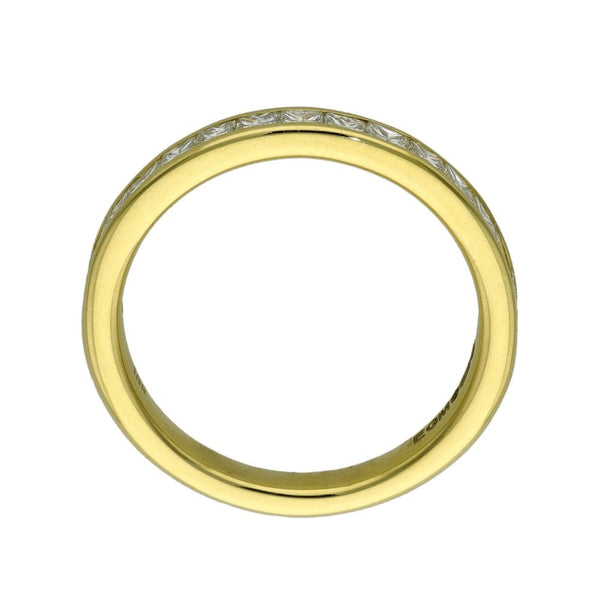 18ct Yellow Gold Diamond Set Wedding Ring - 0.75ct - Size M