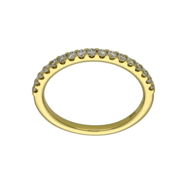 18ct Yellow Gold Diamond Set Wedding Band - 0.33ct - Size M