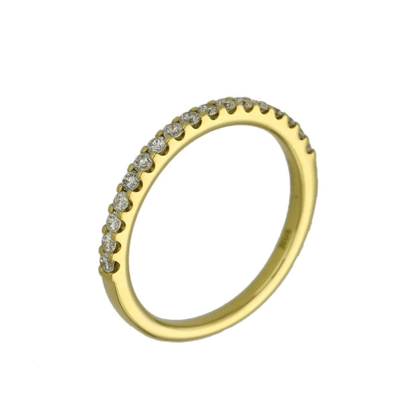 18ct Yellow Gold Diamond Set Wedding Band - 0.33ct - Size M