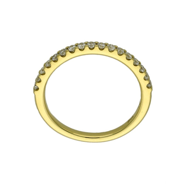 18ct Yellow Gold Diamond Set Wedding Band - 0.33ct - Size M