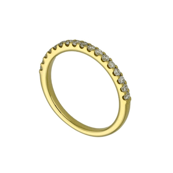18ct Yellow Gold Diamond Set Wedding Band - 0.33ct - Size M