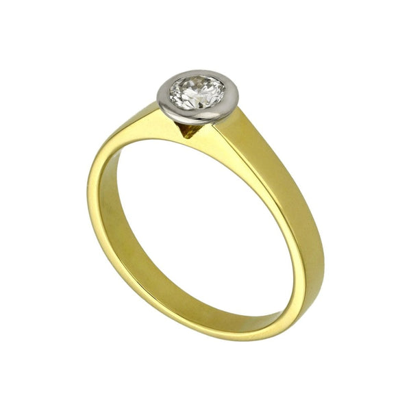 Ladies 18ct Yellow Gold Diamond Solitaire Engagement Ring