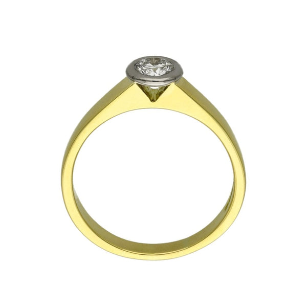Ladies 18ct Yellow Gold Diamond Solitaire Engagement Ring