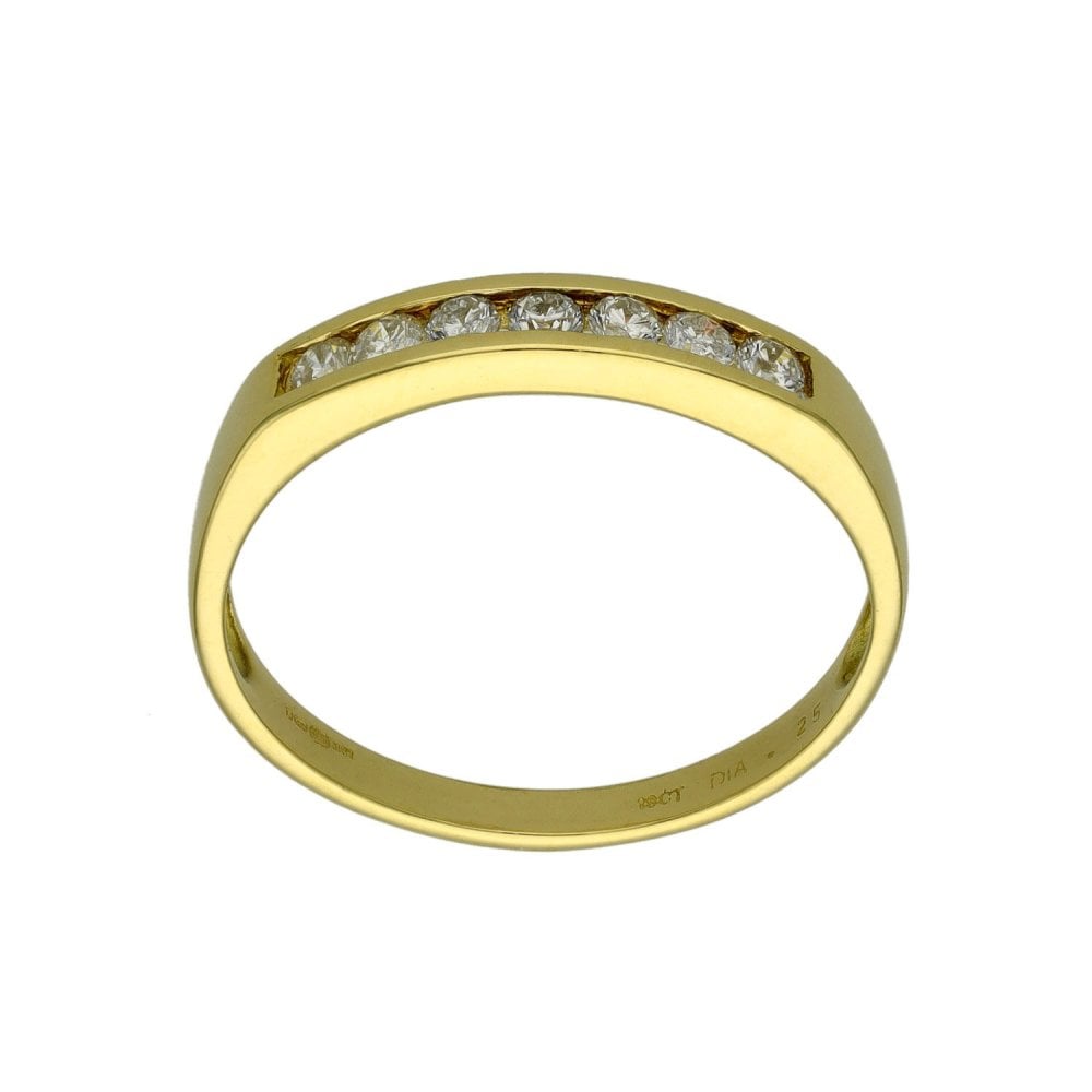 Ladies 18ct Yellow Gold Diamond Set Half Eternity Ring