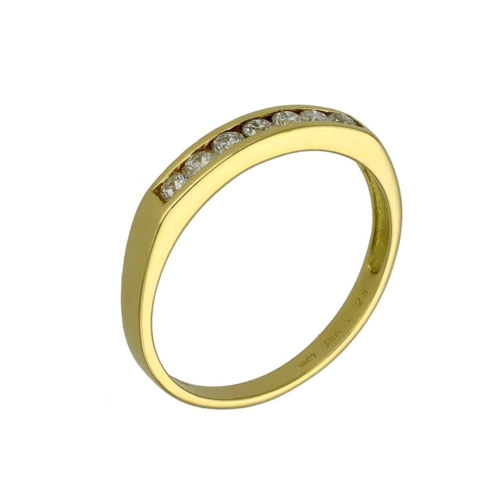 Ladies 18ct Yellow Gold Diamond Set Half Eternity Ring