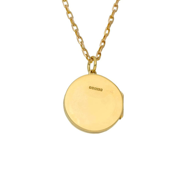 9ct Yellow Gold Round Locket & Chain - 18"