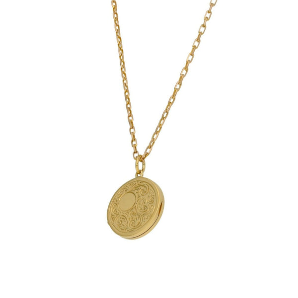 9ct Yellow Gold Round Locket & Chain - 18"