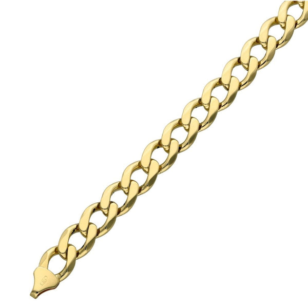 Gents 9ct Yellow Gold Curb Bracelet - 8" - 22.1g