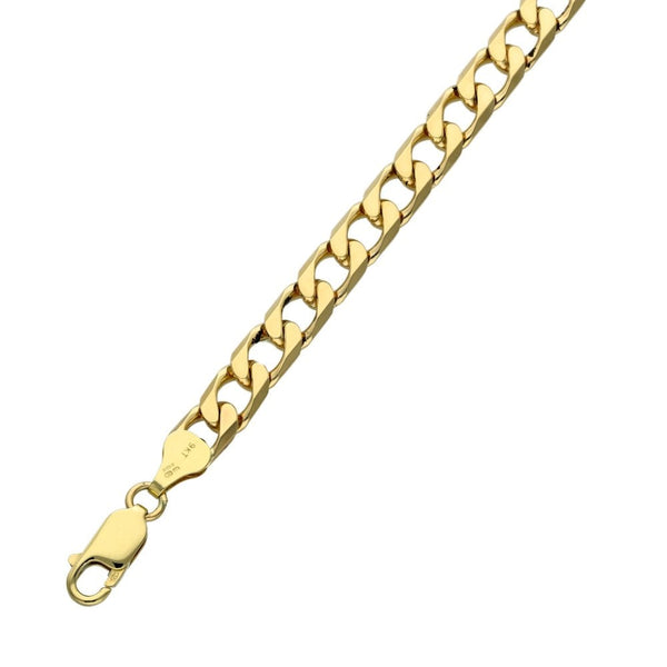 Gents 9ct Yellow Gold Square Curb Bracelet - 8" - 15.0g