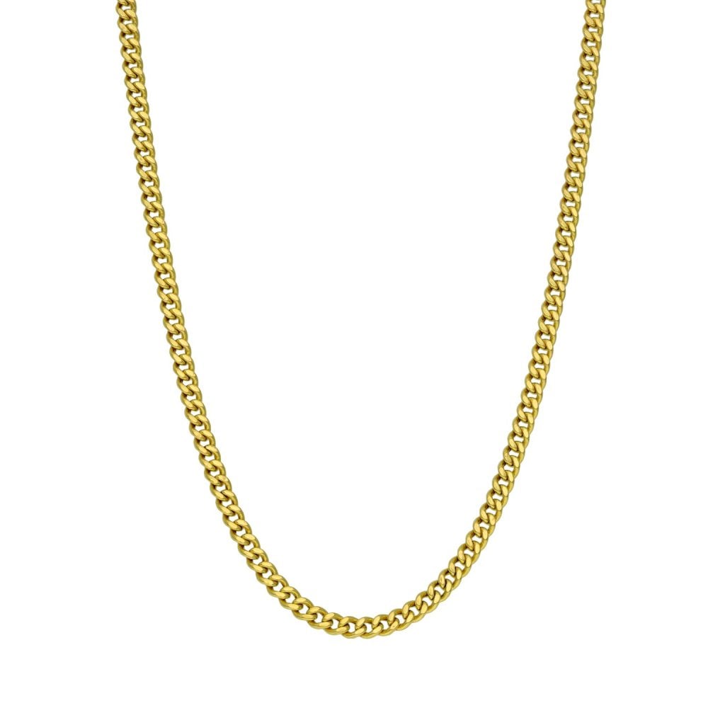 Ladies 9ct Yellow Gold Curb Link Chain - 18" - 4.8g