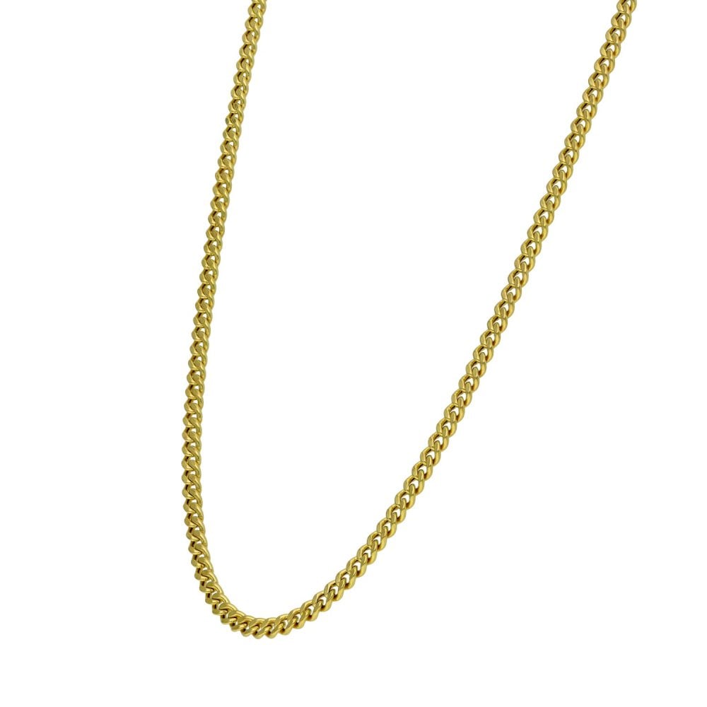 Ladies 9ct Yellow Gold Curb Link Chain - 18" - 4.8g