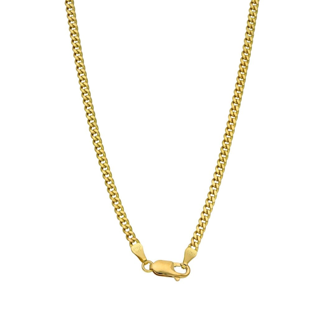 Ladies 9ct Yellow Gold Curb Link Chain - 18" - 4.8g