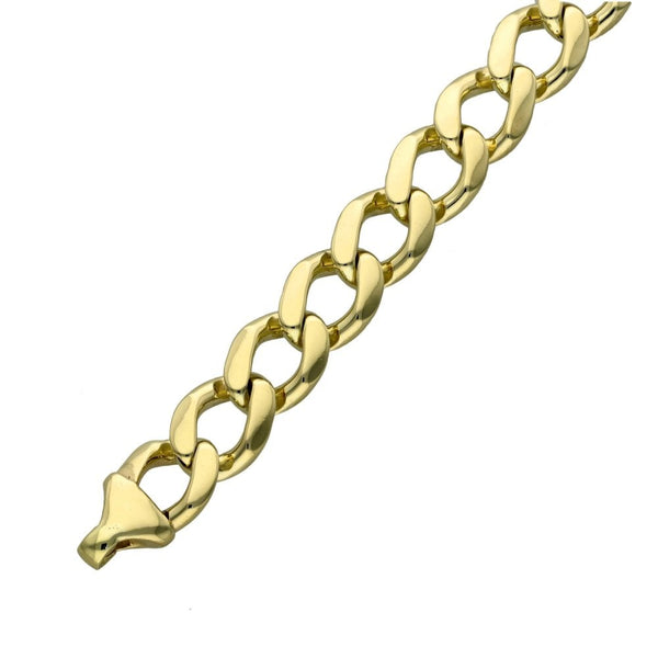 Gents 9ct Yellow Gold Curb Bracelet - 9.5" - 44.4g