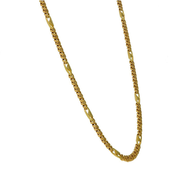 9ct Yellow Gold Fancy Link Chain - 17.6g - 24"