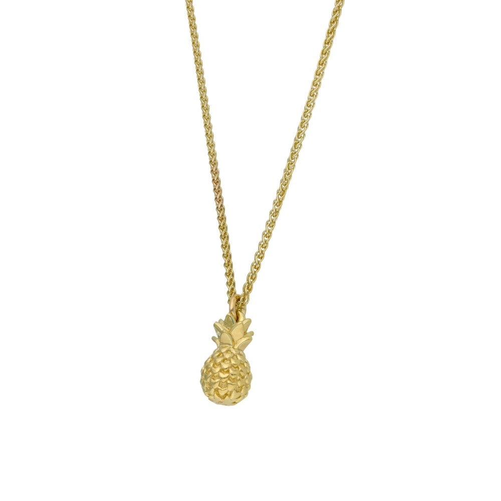 9ct Yellow Gold Pineapple Pendant & Chain - 10.7g - 20"