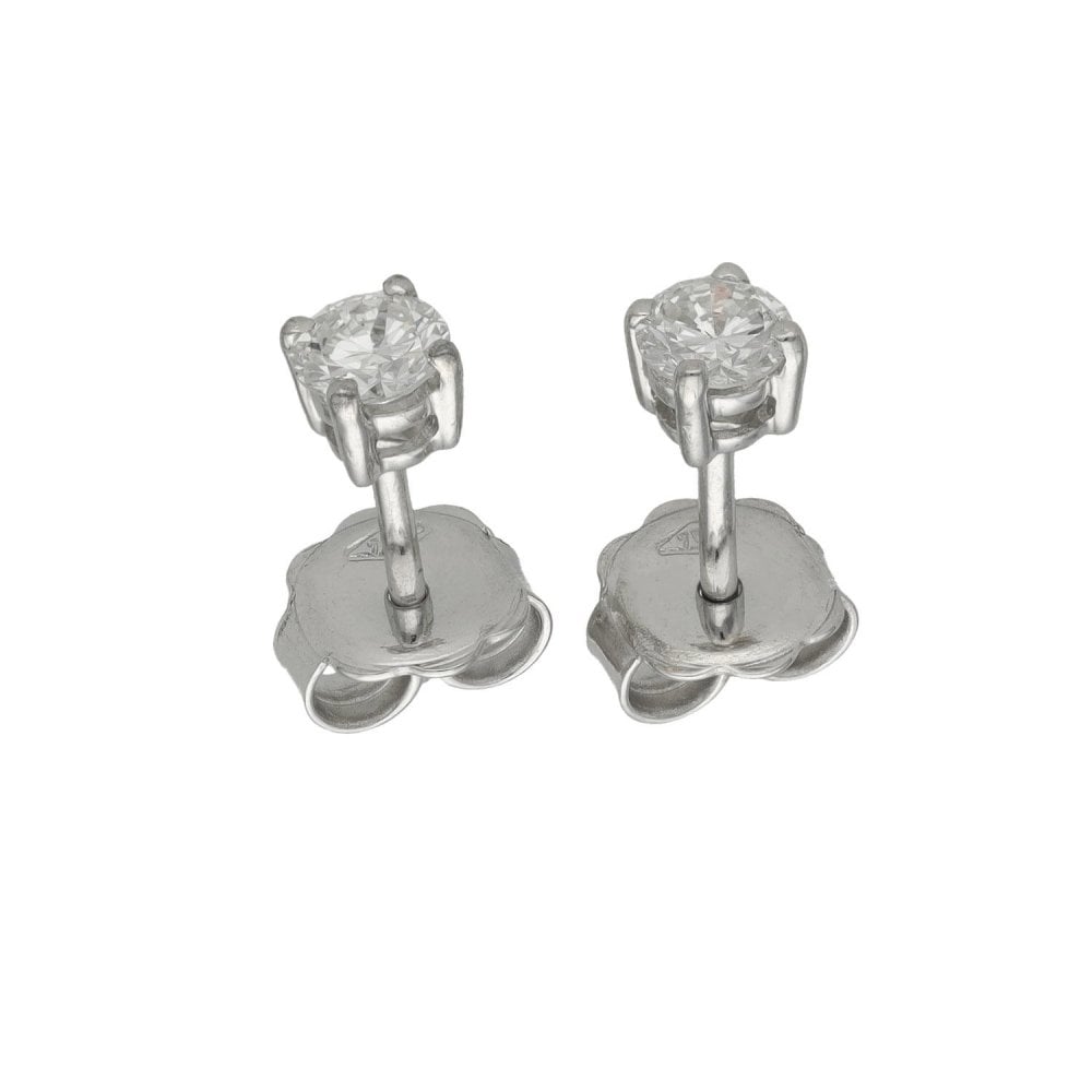 Ladies 18ct White Gold Diamond Studs Earrings - 0.52ct