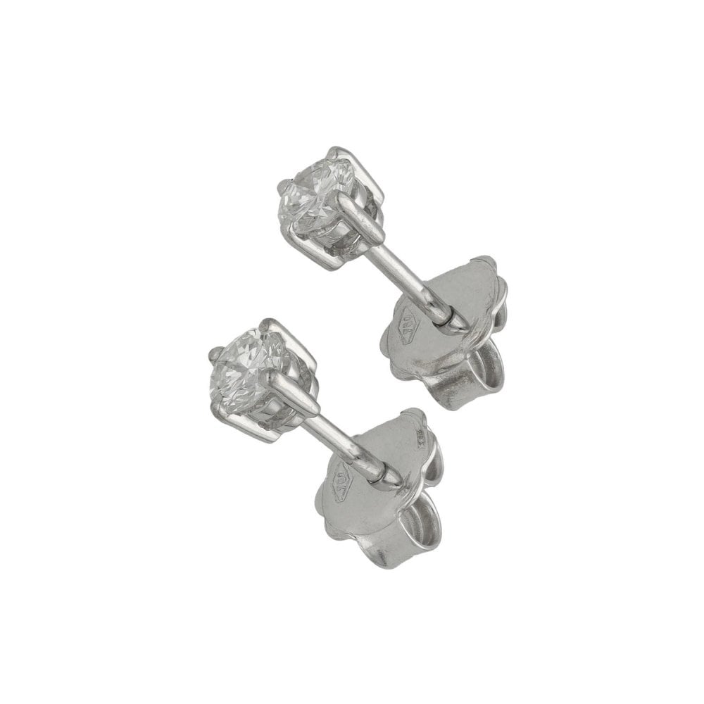 Ladies 18ct White Gold Diamond Studs Earrings - 0.52ct
