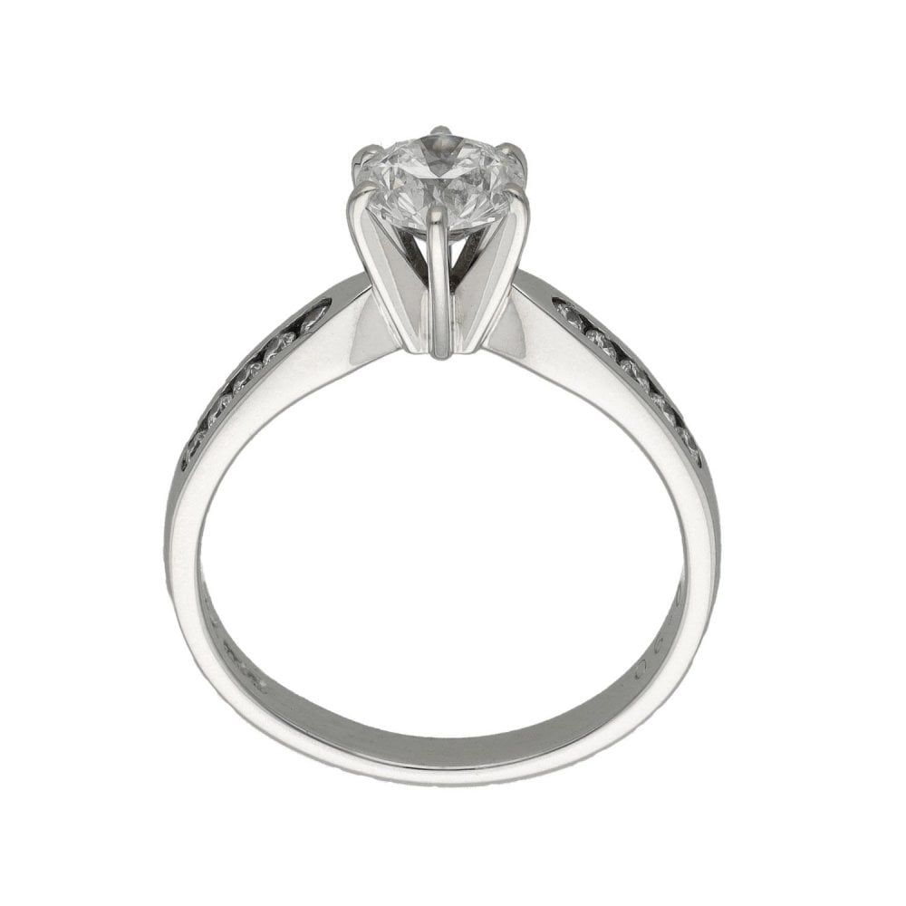 Ladies 18ct White Gold Diamond Solitaire Engagement Ring