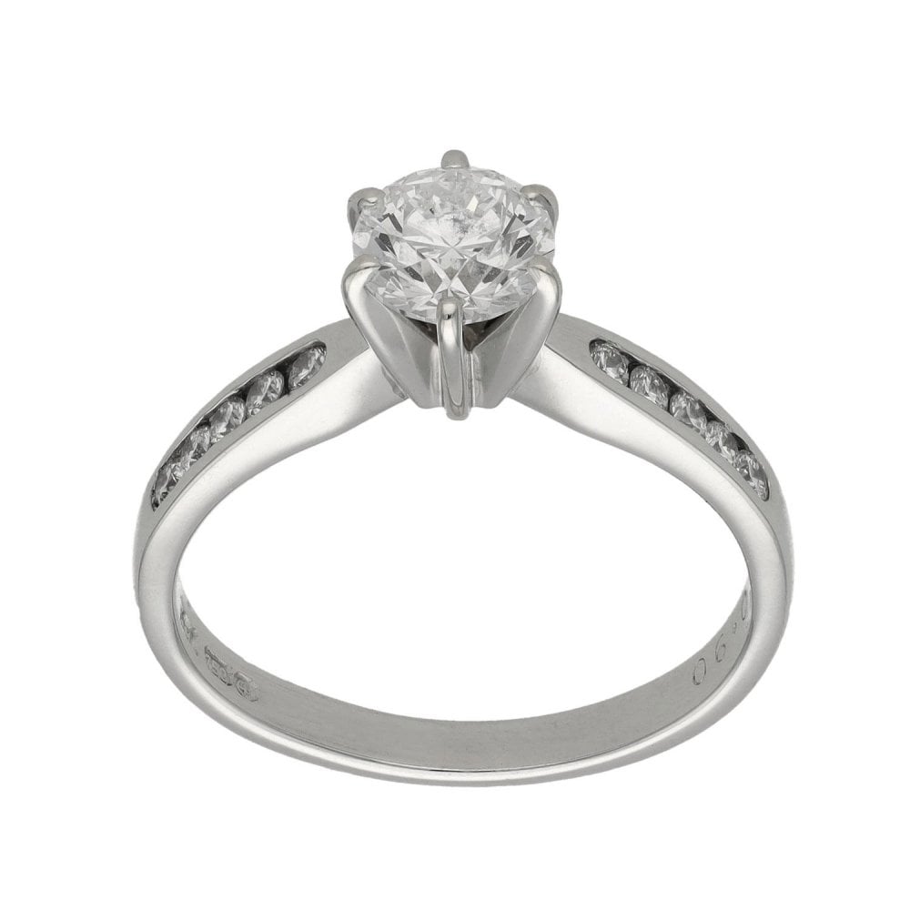Ladies 18ct White Gold Diamond Solitaire Engagement Ring
