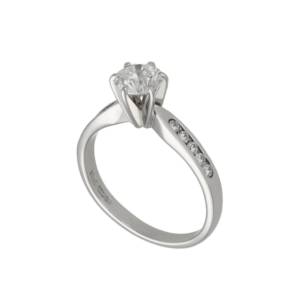 Ladies 18ct White Gold Diamond Solitaire Engagement Ring
