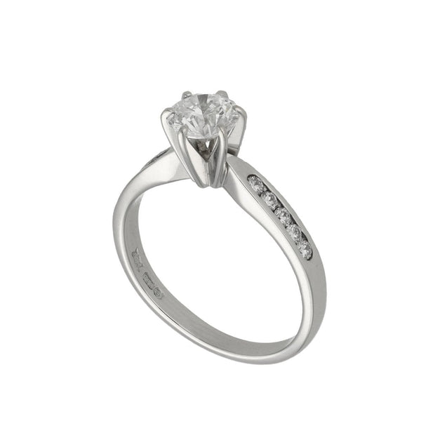 Ladies 18ct White Gold Diamond Solitaire Engagement Ring