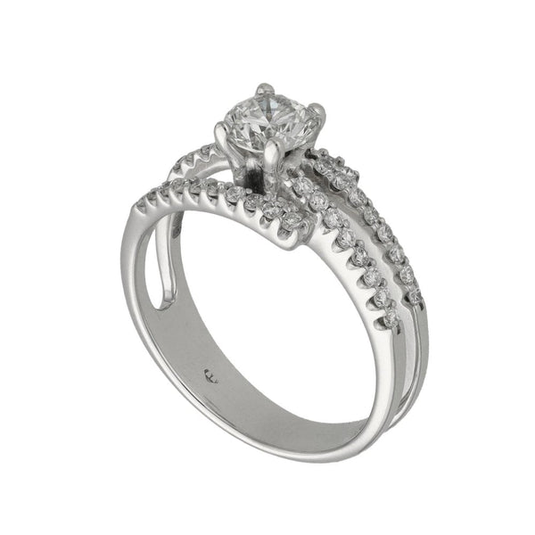 Ladies 18ct White Gold Diamond Ring - Size J - 0.88ct