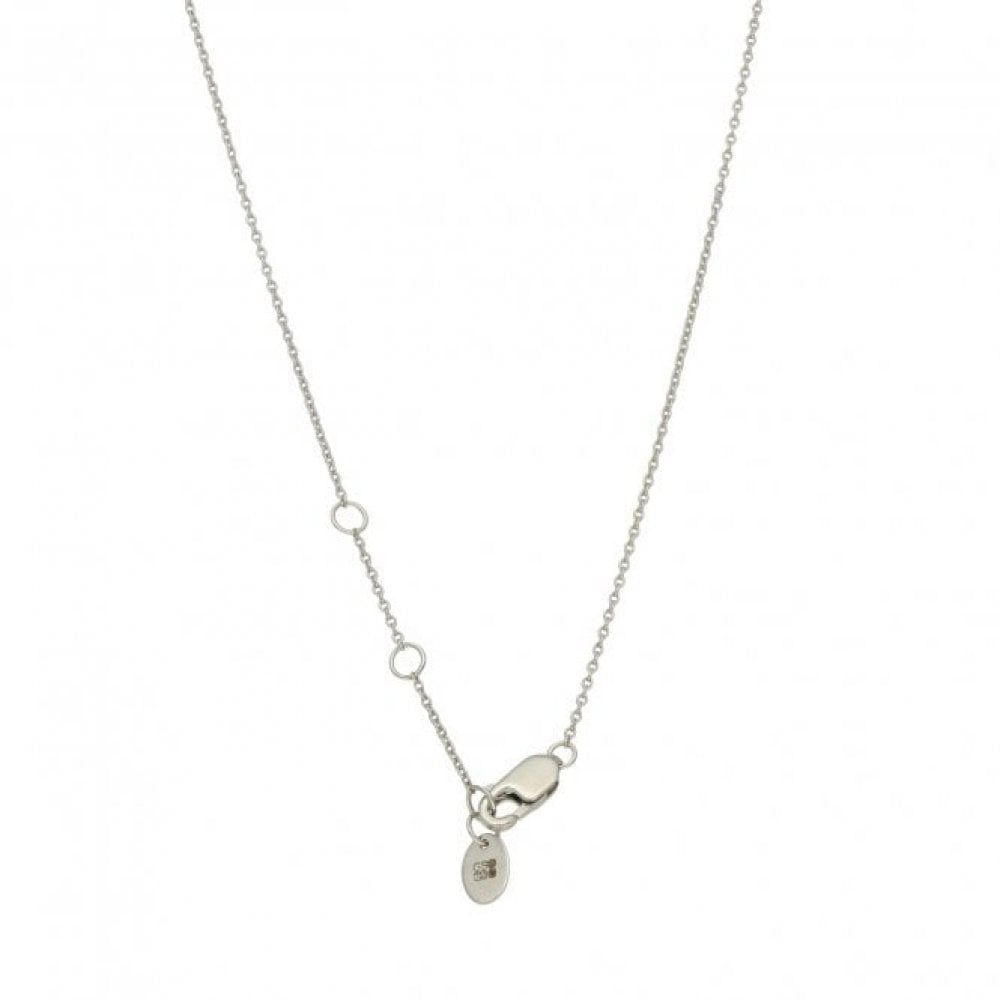 Ladies 18ct White Gold Diamond & Ruby Pendant & Chain