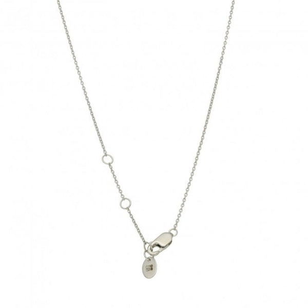 Ladies 18ct White Gold Diamond & Ruby Pendant & Chain