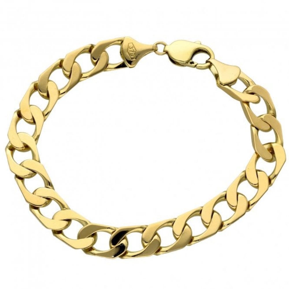 9ct Yellow Gold Curb Bracelet - 31.1g - 8.5"
