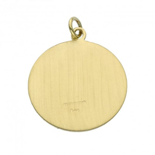 9ct Yellow Gold Round St. Christopher Medal Pendant - 3.6g