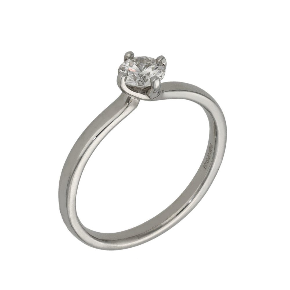 Ladies 18ct White Gold Diamond Engagement Ring - 0.41ct