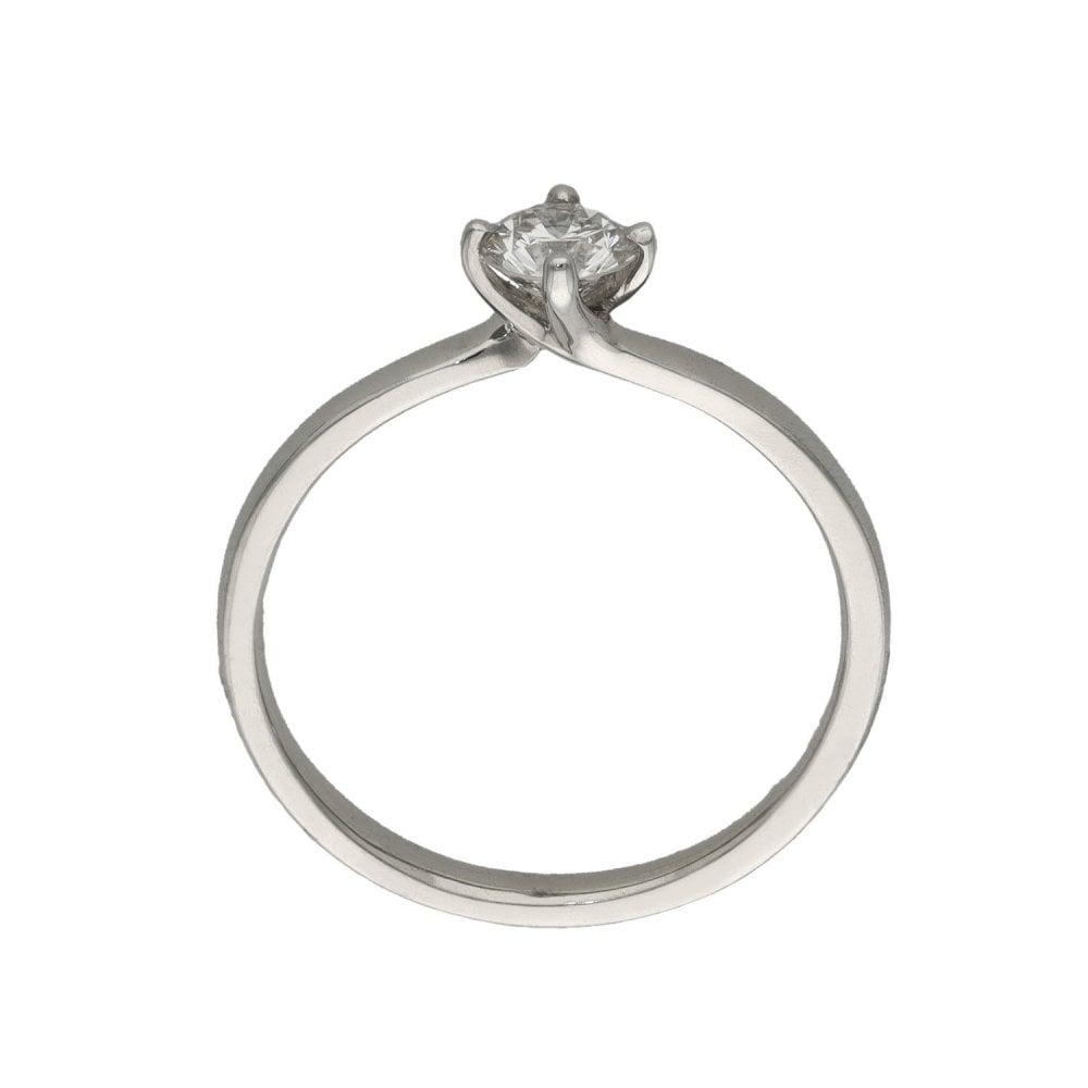 Ladies 18ct White Gold Diamond Engagement Ring - 0.41ct