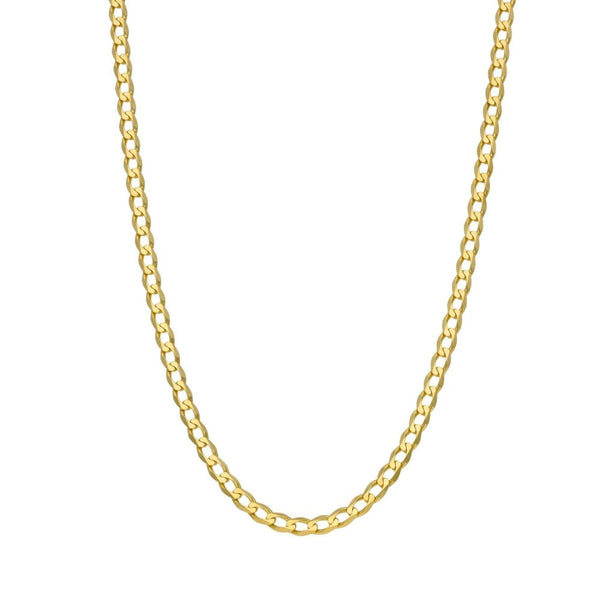 9ct Yellow Gold Flat Curb Chain - 24" - 7.6g