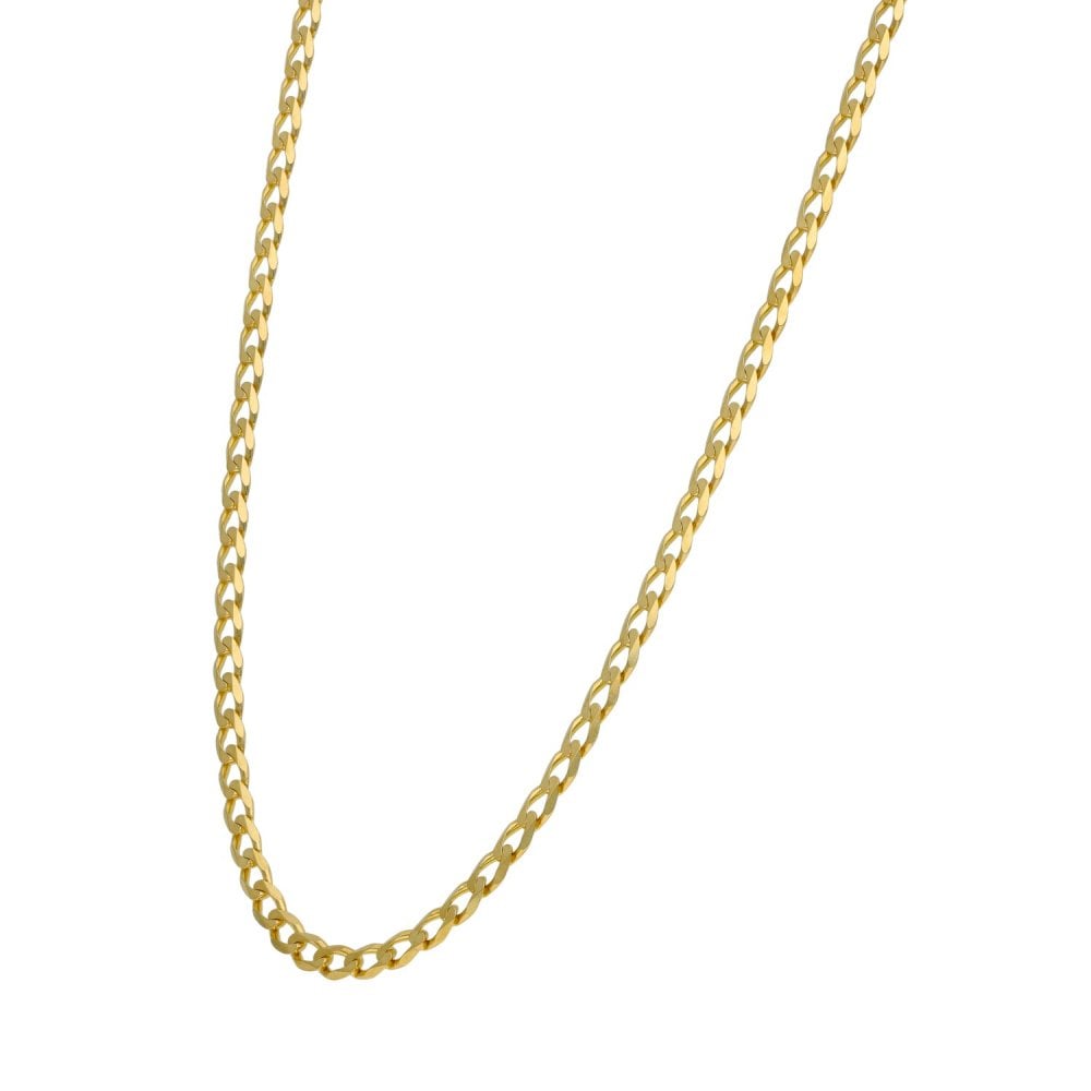 9ct Yellow Gold Flat Curb Chain - 24" - 7.6g