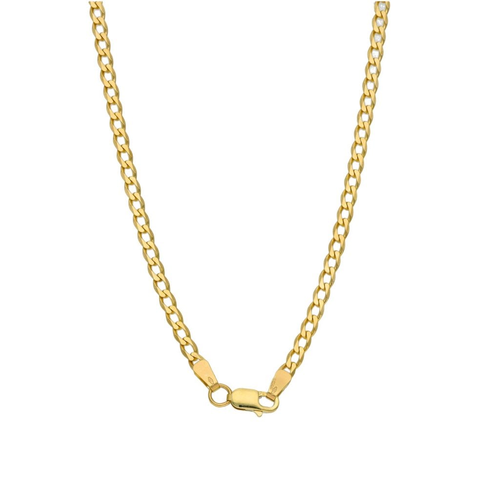 9ct Yellow Gold Flat Curb Chain - 24" - 7.6g