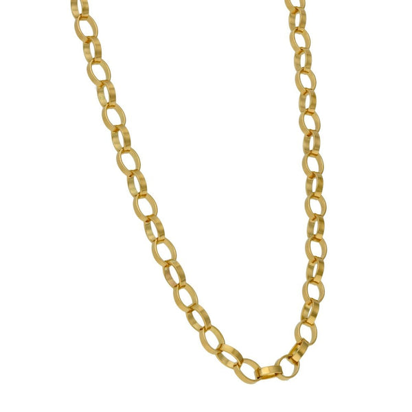 9ct Yellow Gold Oval Belcher Chain - 24" - 19.2g