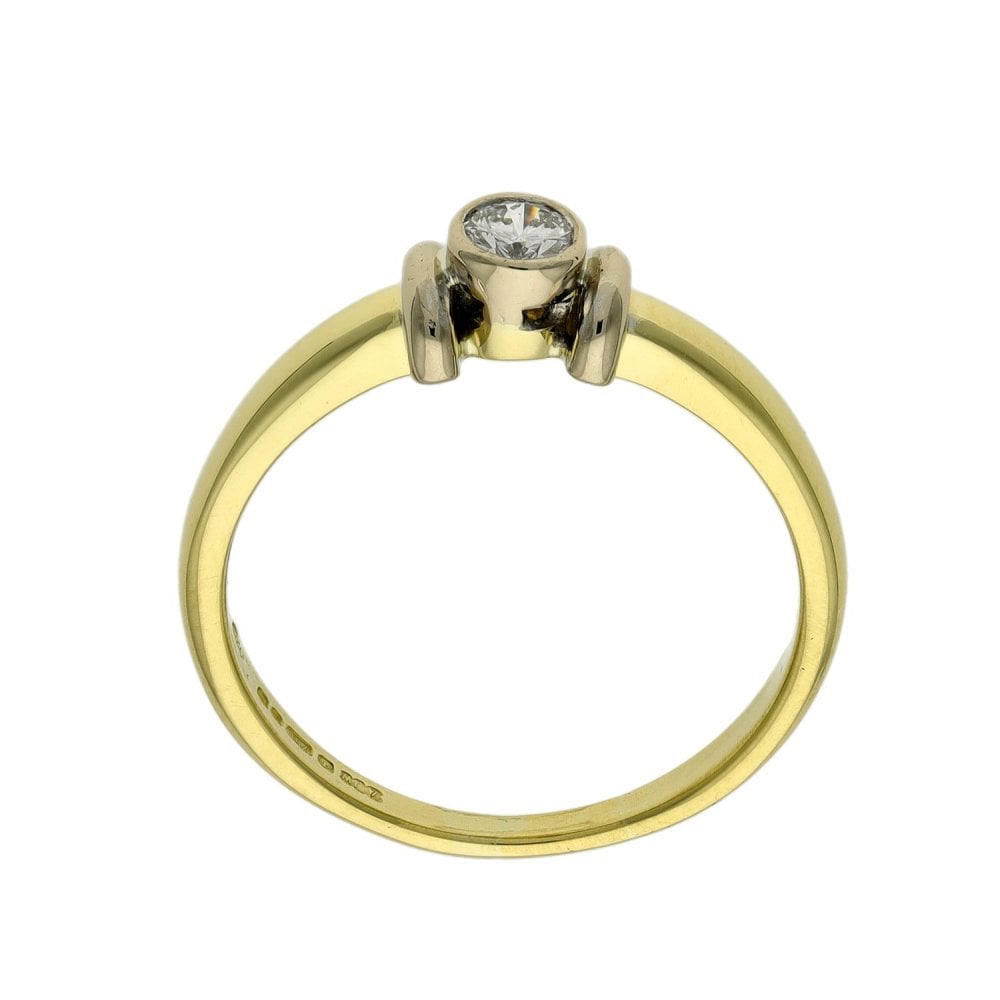 Ladies 18ct Yellow Gold Diamond Solitaire Engagement Ring